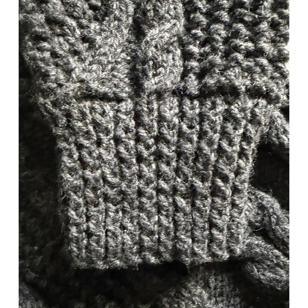 VTG Arans by Ethna Irish Merino Wool Cable Knit Fisherman Chunky Cardigan Gray M - Picture 7 of 13